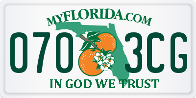 FL license plate 0703CG