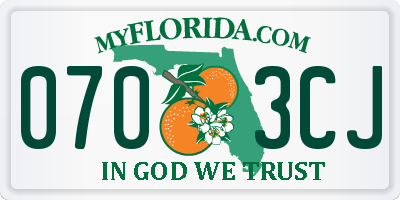 FL license plate 0703CJ