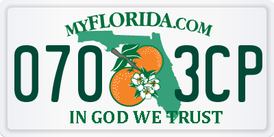 FL license plate 0703CP