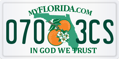 FL license plate 0703CS