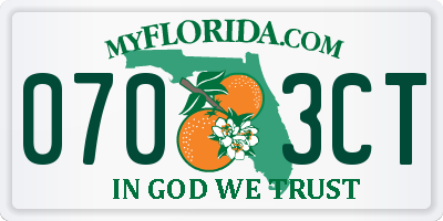 FL license plate 0703CT