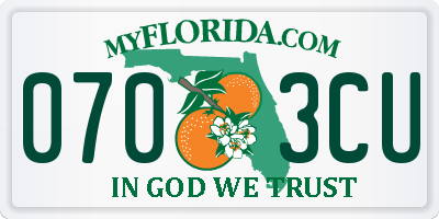 FL license plate 0703CU