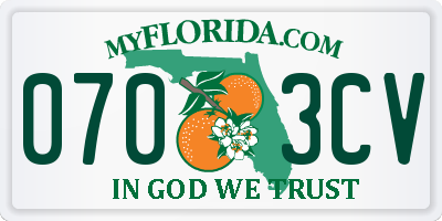 FL license plate 0703CV