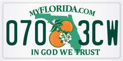 FL license plate 0703CW