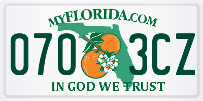FL license plate 0703CZ