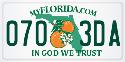 FL license plate 0703DA