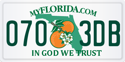 FL license plate 0703DB