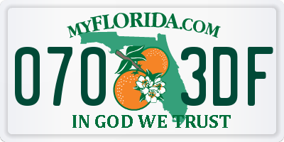 FL license plate 0703DF