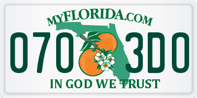 FL license plate 0703DO