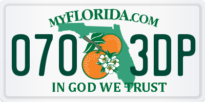 FL license plate 0703DP