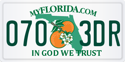 FL license plate 0703DR