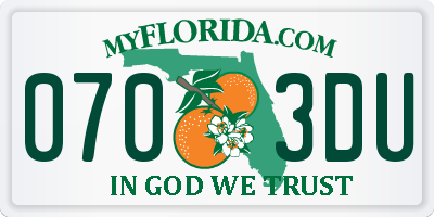 FL license plate 0703DU