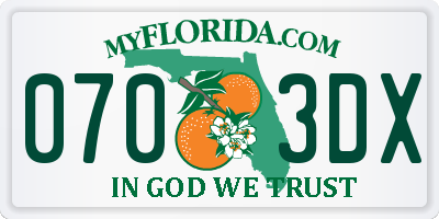 FL license plate 0703DX