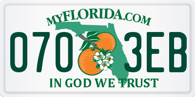 FL license plate 0703EB