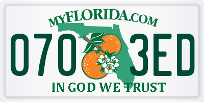 FL license plate 0703ED