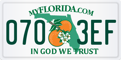 FL license plate 0703EF