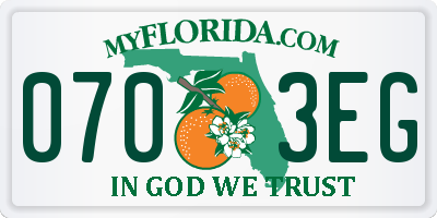 FL license plate 0703EG