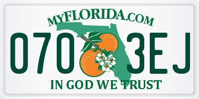 FL license plate 0703EJ