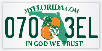 FL license plate 0703EL