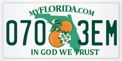 FL license plate 0703EM