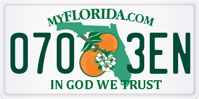 FL license plate 0703EN