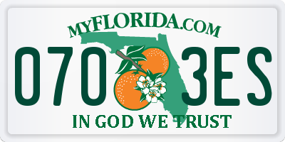 FL license plate 0703ES