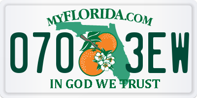 FL license plate 0703EW