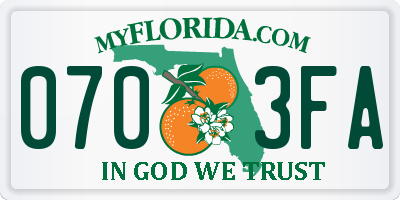 FL license plate 0703FA
