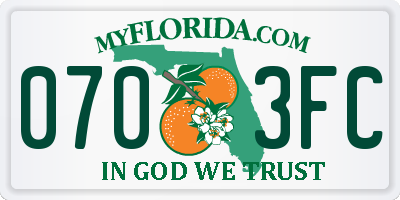FL license plate 0703FC