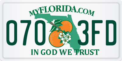 FL license plate 0703FD