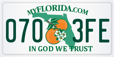 FL license plate 0703FE