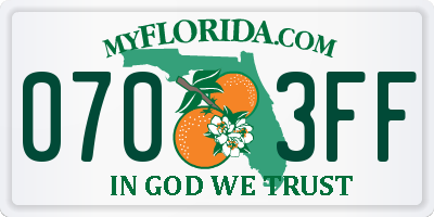 FL license plate 0703FF