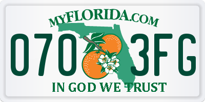 FL license plate 0703FG