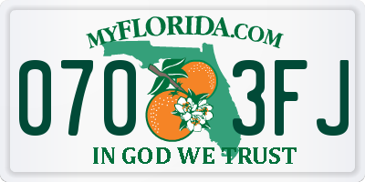 FL license plate 0703FJ