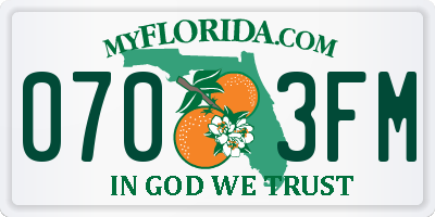 FL license plate 0703FM