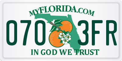 FL license plate 0703FR