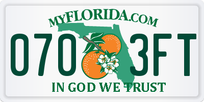 FL license plate 0703FT