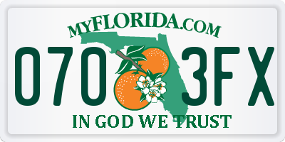 FL license plate 0703FX