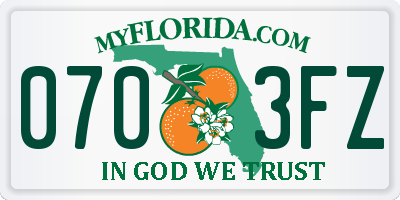FL license plate 0703FZ