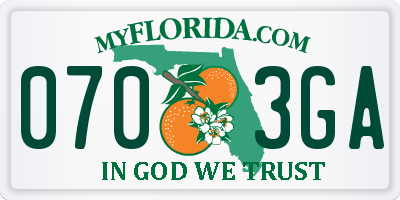 FL license plate 0703GA