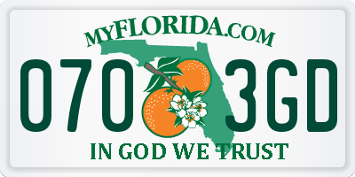 FL license plate 0703GD
