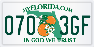 FL license plate 0703GF