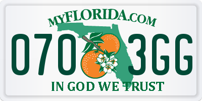 FL license plate 0703GG