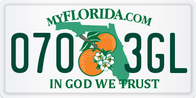 FL license plate 0703GL