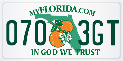 FL license plate 0703GT