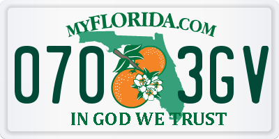 FL license plate 0703GV