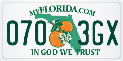 FL license plate 0703GX