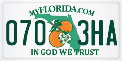 FL license plate 0703HA