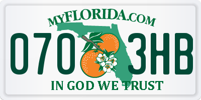 FL license plate 0703HB