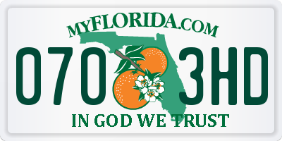 FL license plate 0703HD